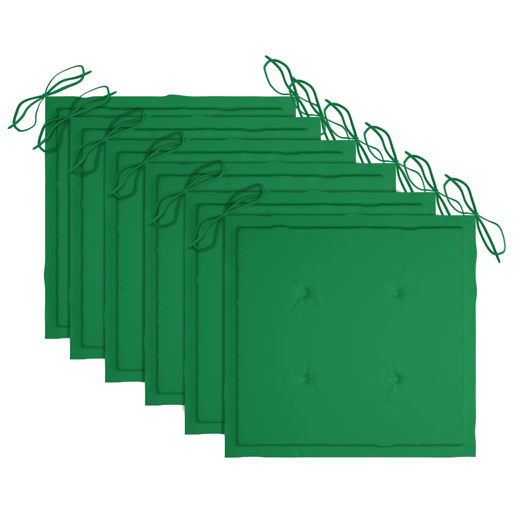 Sedie da Giardino con Cuscini 6 pz in Legno Massello di Teak - homemem39