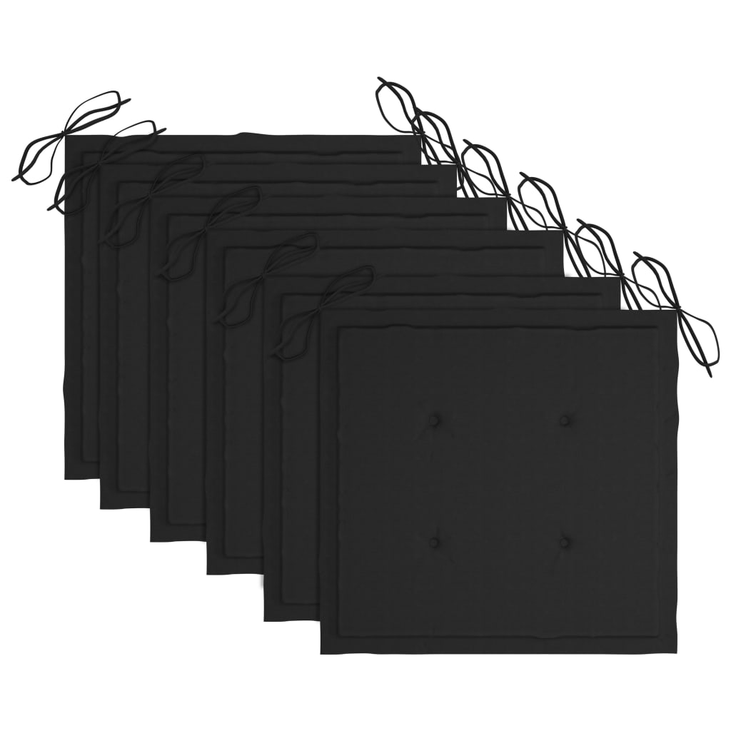 Sedie da Giardino con Cuscini 6 pz in Legno Massello di Teak - homemem39