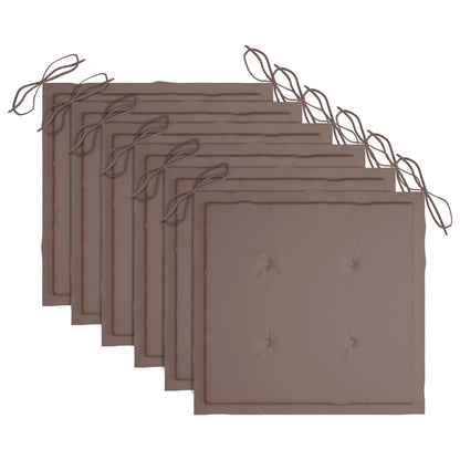 Sedie da Giardino con Cuscini 6 pz in Legno Massello di Teak - homemem39