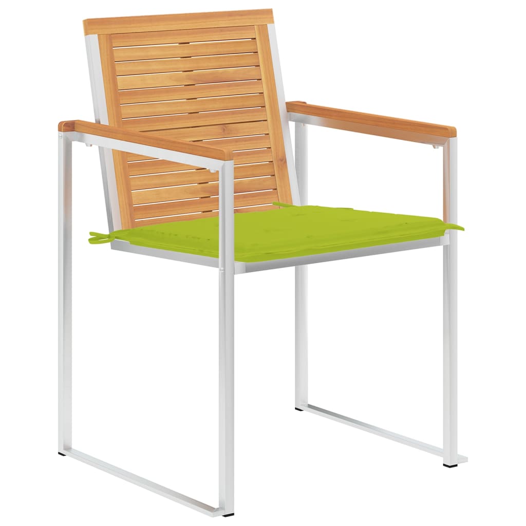 Sedie da Giardino con Cuscini 6 pz in Legno Massello di Teak