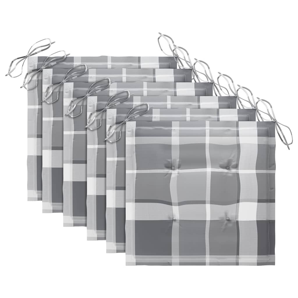 Sedie da Giardino con Cuscini 6 pz in Legno Massello di Teak - homemem39