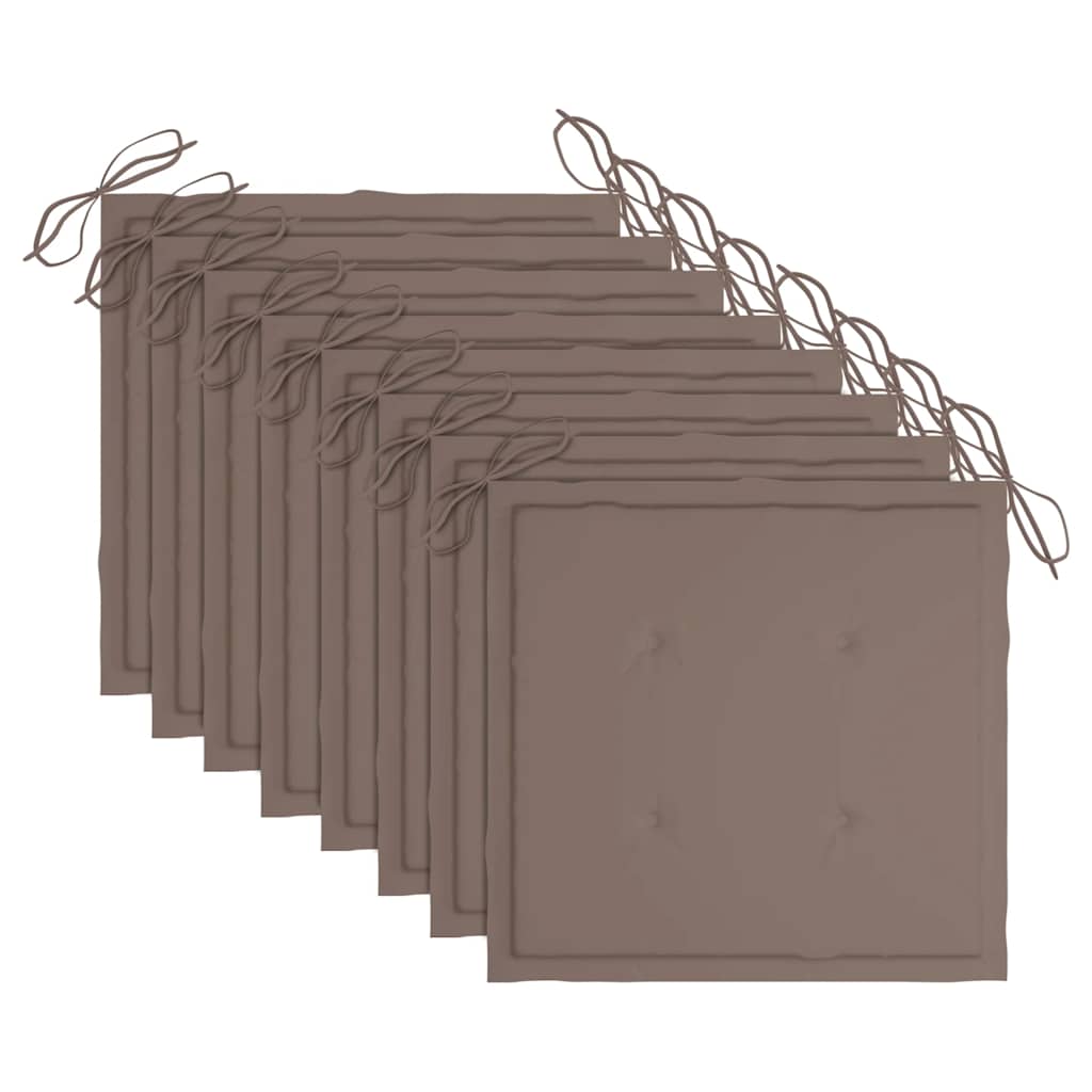 Sedie da Giardino con Cuscini 8 pz in Legno Massello di Teak - homemem39