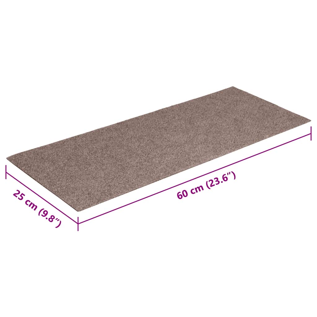 Tappetini per scale autoadesivi 15 pz 60x25 cm marrone chiaro rettangolari | homemem39
