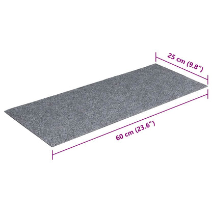 Tappetini per scale autoadesivi 15 pz 60x25 cm grigio chiaro rettangolari | homemem39