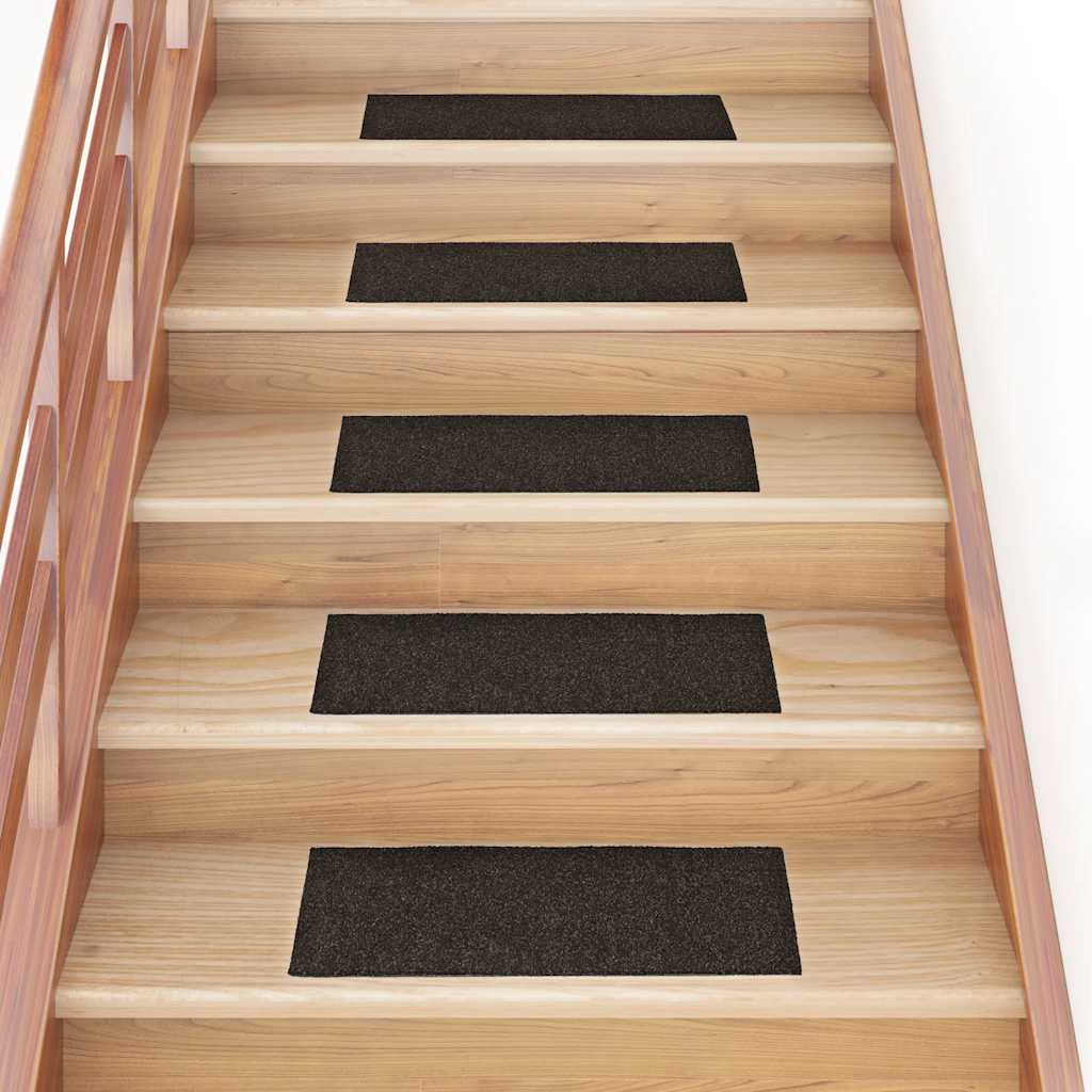 Tappetini per scale autoadesivi 15 pz 60x25 cm marrone scuro rettangolari | homemem39