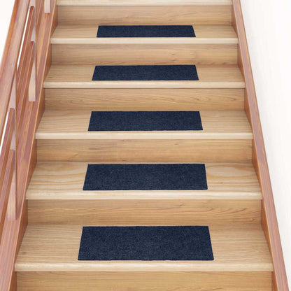 Tappetini per scale autoadesivi 15 pz 60x25 cm blu navy rettangolari | homemem39