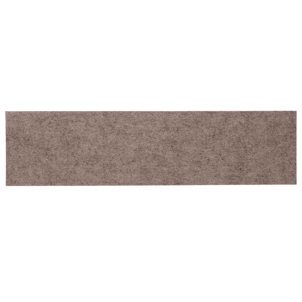 Tappetini per scale autoadesivi 15 pz 76x20 cm marrone chiaro rettangolari