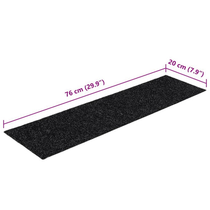 Tappetini per scale autoadesivi 15 pz 76x20 cm neri rettangolari - homemem39