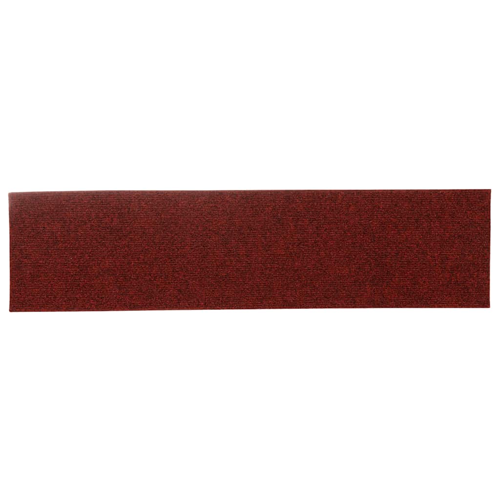 Tappetini per scale autoadesivi 15 pz 76x20 cm Bordeaux Rosso Rettangolari - homemem39
