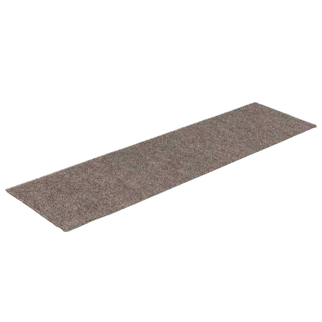 Tappetini per scale autoadesivi 15 pz 76x20 cm beige rettangolari | homemem39