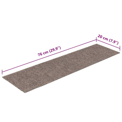 Tappetini per scale autoadesivi 15 pz 76x20 cm beige rettangolari | homemem39