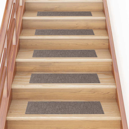 Tappetini per scale autoadesivi 15 pz 76x20 cm beige rettangolari | homemem39