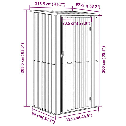 Capanno da Giardino Antracite 118,5x97x209,5 cm Acciaio Zincato | homemem39