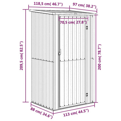 Capanno da Giardino Antracite 118,5x97x209,5 cm Acciaio Zincato - homemem39