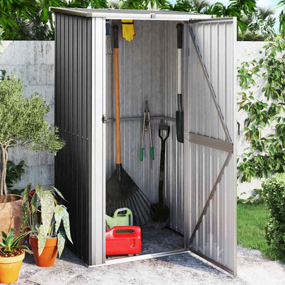 Capanno da Giardino Antracite 118,5x97x209,5 cm Acciaio Zincato | homemem39
