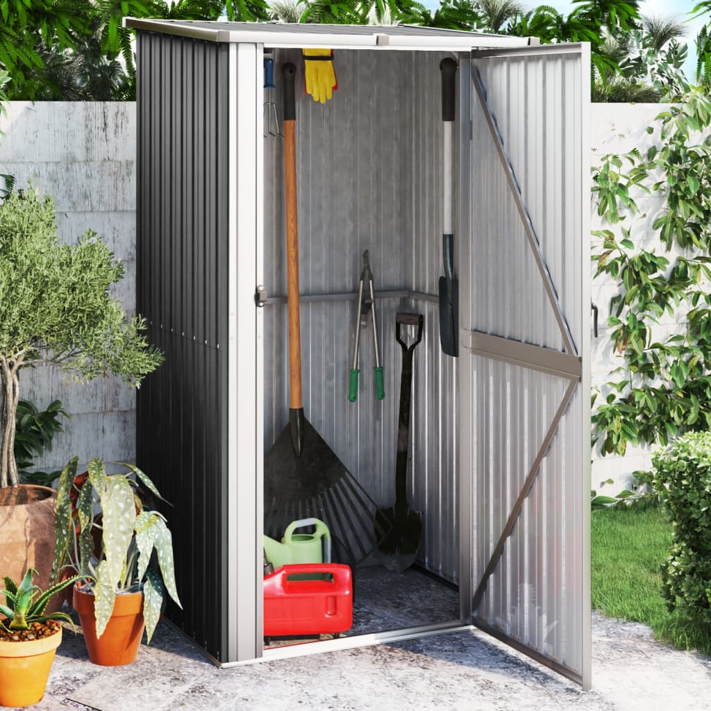 Capanno da Giardino Antracite 118,5x97x209,5 cm Acciaio Zincato - homemem39