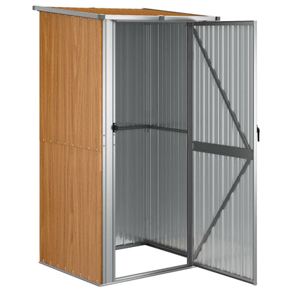 Casetta da giardino marrone 118,5x97x209,5 cm in acciaio zincato | homemem39