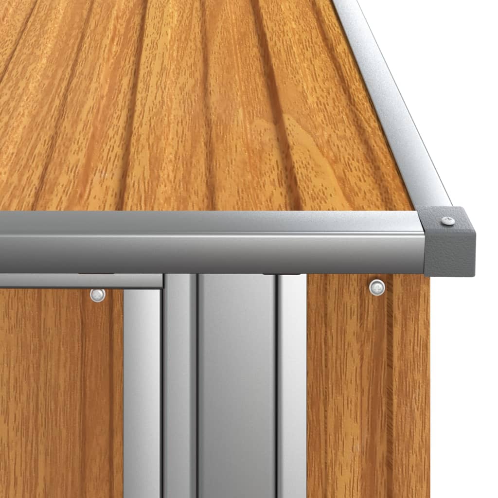 Casetta da giardino marrone 118,5x97x209,5 cm in acciaio zincato | homemem39