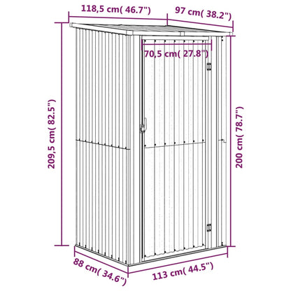 Casetta da giardino marrone 118,5x97x209,5 cm in acciaio zincato | homemem39