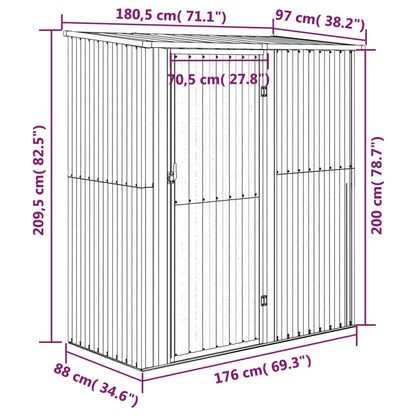 Capanno da Giardino Verde 180,5x97x209,5 cm in Acciaio Zincato - homemem39