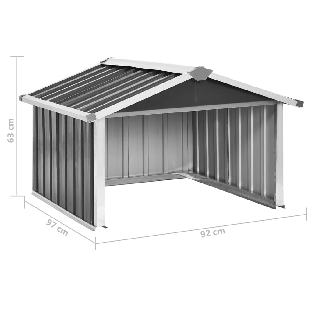 Capanno per Robot Tosaerba 92x97x63cm Acciaio Zincato Antracite - homemem39