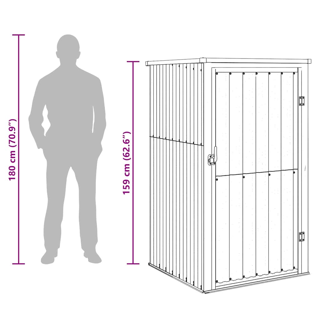 Capanno per Attrezzi Antracite 88x89x161 cm Acciaio Zincato