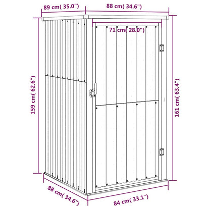 Capanno per Attrezzi Marrone 88x89x161 cm in Acciaio Zincato