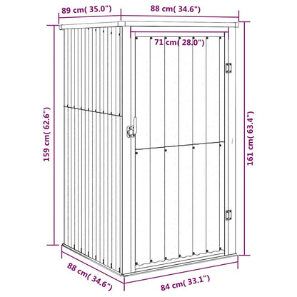 Capanno per Attrezzi Marrone 88x89x161 cm in Acciaio Zincato