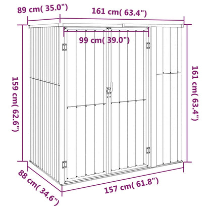 Capanno per Attrezzi Verde 161x89x161 cm in Acciaio Zincato - homemem39