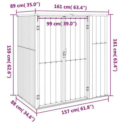 Capanno per Attrezzi Grigio 161x89x161 cm in Acciaio Zincato - homemem39