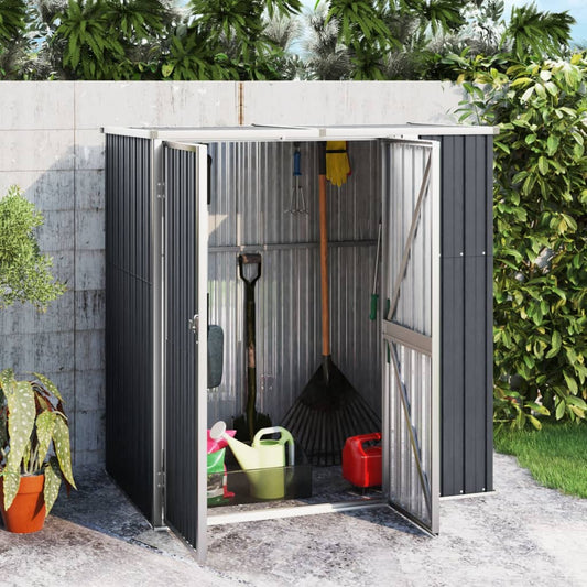 Capanno per Attrezzi Antracite 161x89x161 cm Acciaio Zincato - homemem39