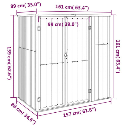 Capanno per Attrezzi Marrone 161x89x161 cm in Acciaio Zincato - homemem39