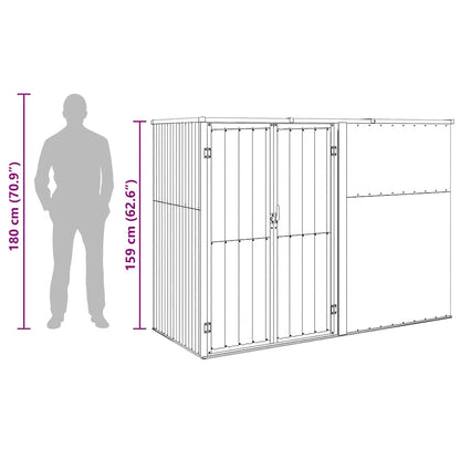 Capanno per Attrezzi Antracite 225x89x161 cm Acciaio Zincato - homemem39