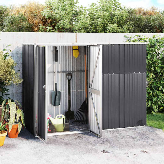 Capanno per Attrezzi Antracite 225x89x161 cm Acciaio Zincato | homemem39