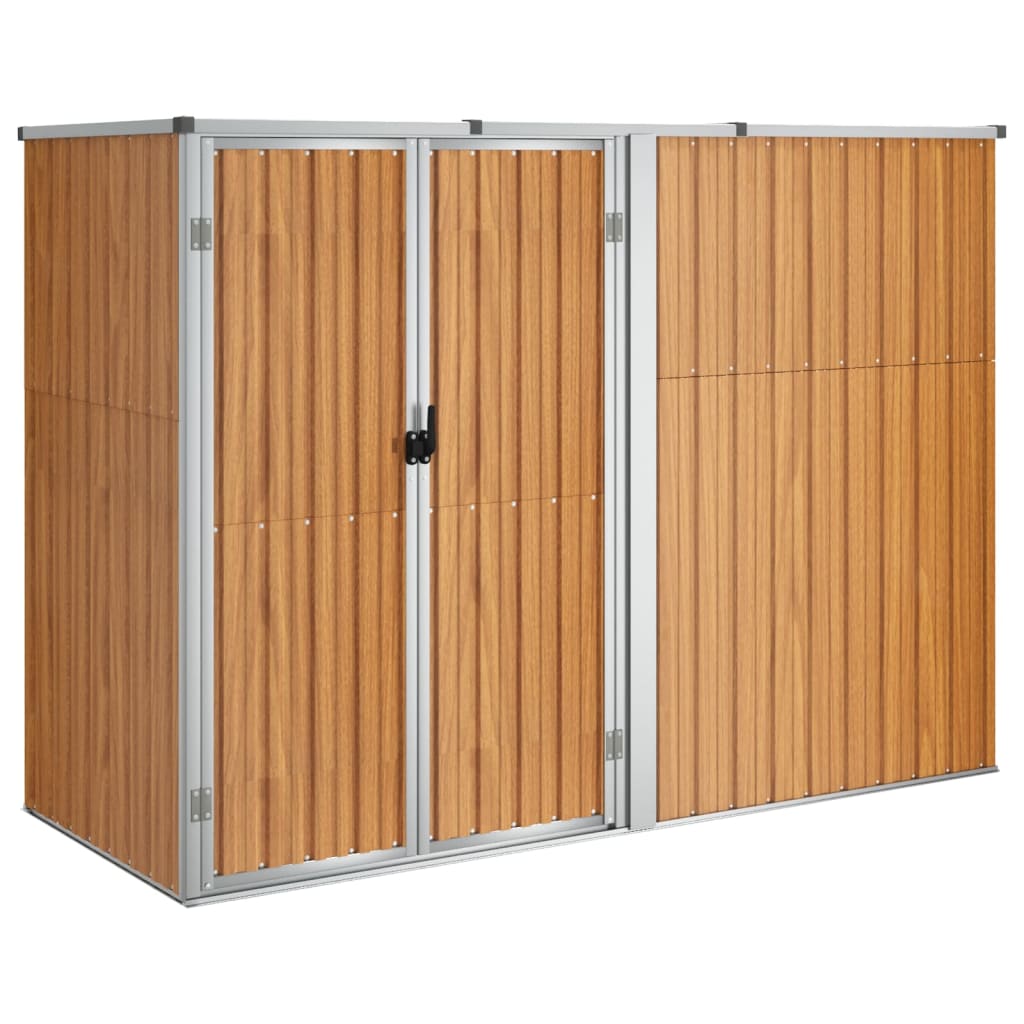 Capanno per Attrezzi Marrone 225x89x161 cm in Acciaio Zincato