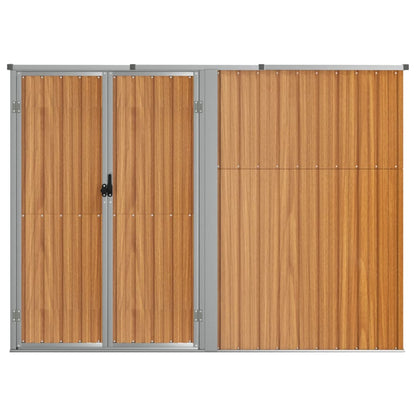 Capanno per Attrezzi Marrone 225x89x161 cm in Acciaio Zincato