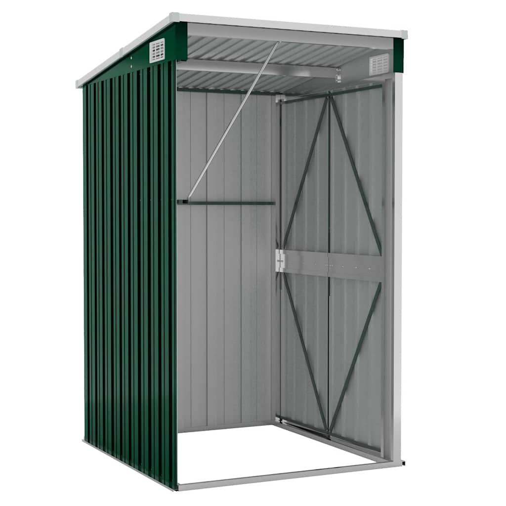 Capanno Giardino a Parete Verde 118x100x178 cm Acciaio Zincato | homemem39