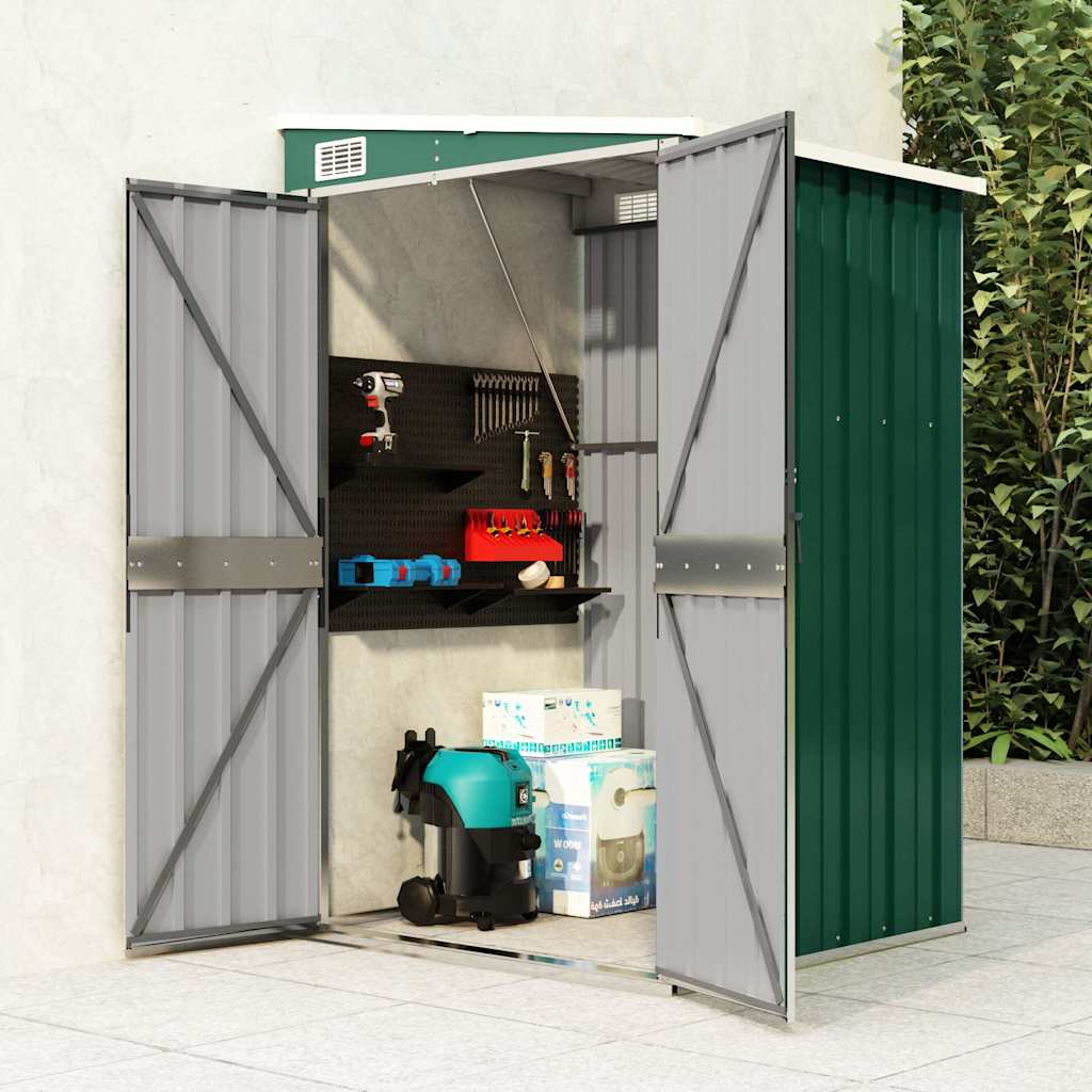 Capanno Giardino a Parete Verde 118x100x178 cm Acciaio Zincato | homemem39