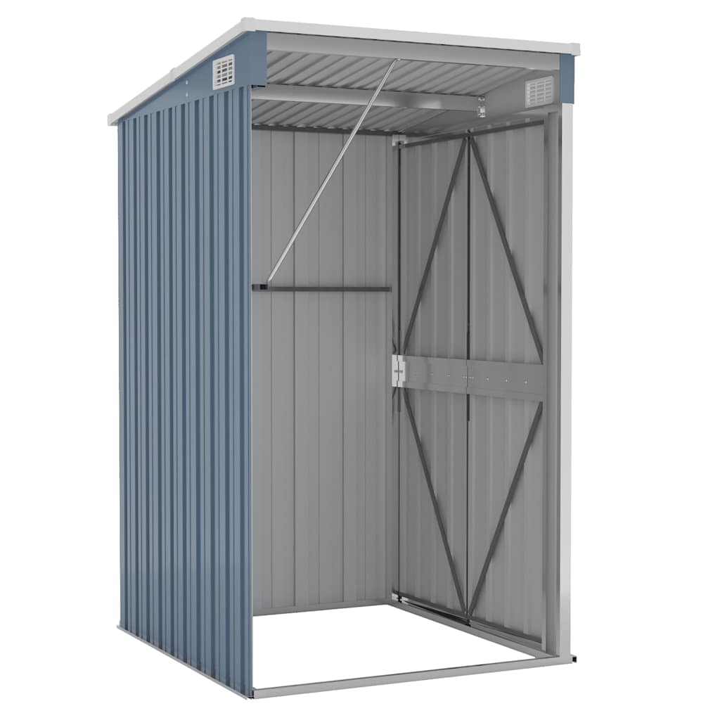 Capanno Giardino a Parete Grigio 118x100x178 cm Acciaio Zincato - homemem39