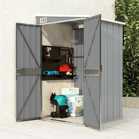 Capanno Giardino a Parete Grigio 118x100x178 cm Acciaio Zincato | homemem39