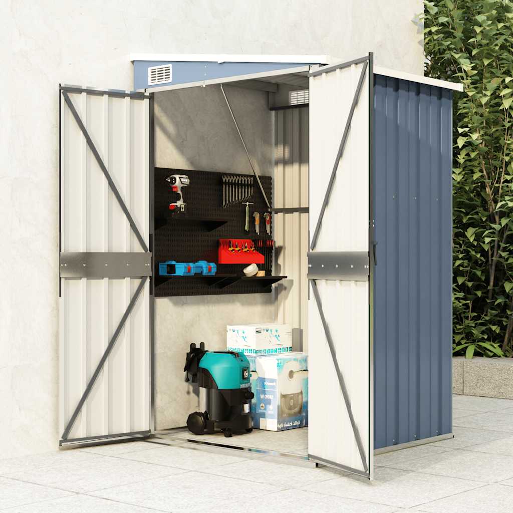 Capanno Giardino a Parete Grigio 118x100x178 cm Acciaio Zincato - homemem39