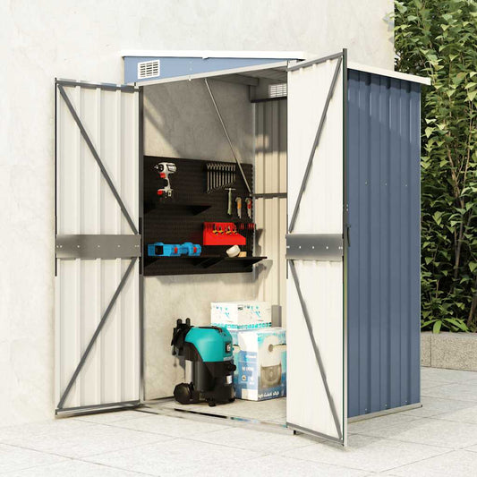 Capanno Giardino a Parete Grigio 118x100x178 cm Acciaio Zincato - homemem39