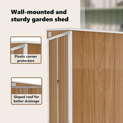 Capanno Giardino a Parete Marrone 118x100x178cm Acciaio Zincato - homemem39