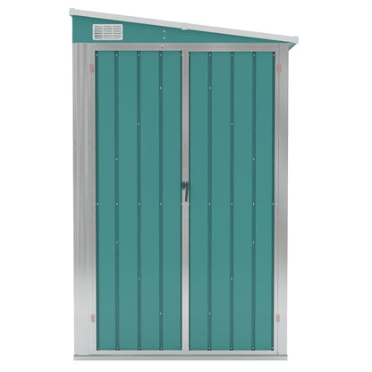 Capanno Giardino a Parete Verde 118x194x178 cm Acciaio Zincato - homemem39