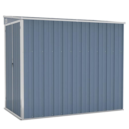 Capanno Giardino a Parete Grigio 118x194x178 cm Acciaio Zincato - homemem39