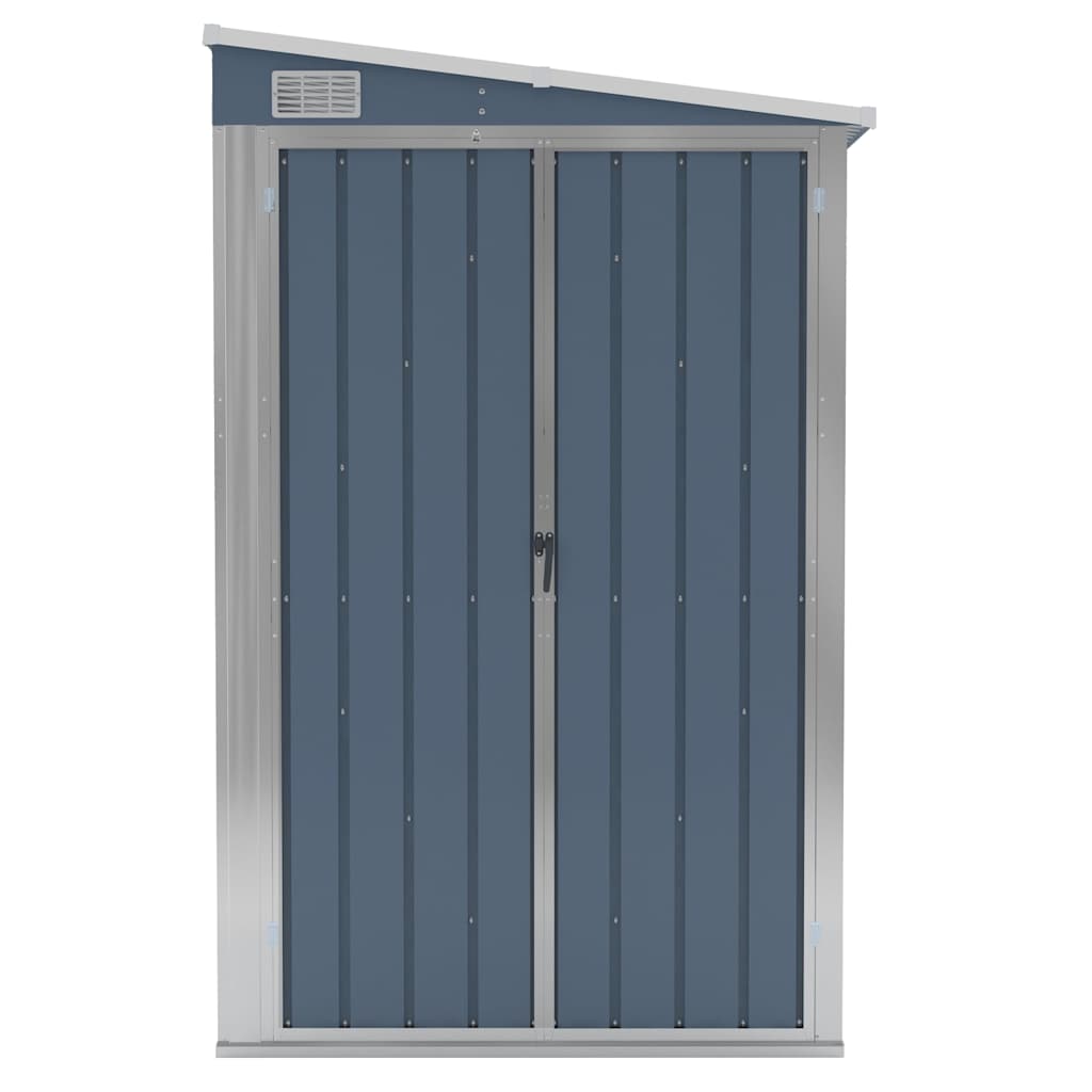 Capanno Giardino a Parete Grigio 118x194x178 cm Acciaio Zincato - homemem39
