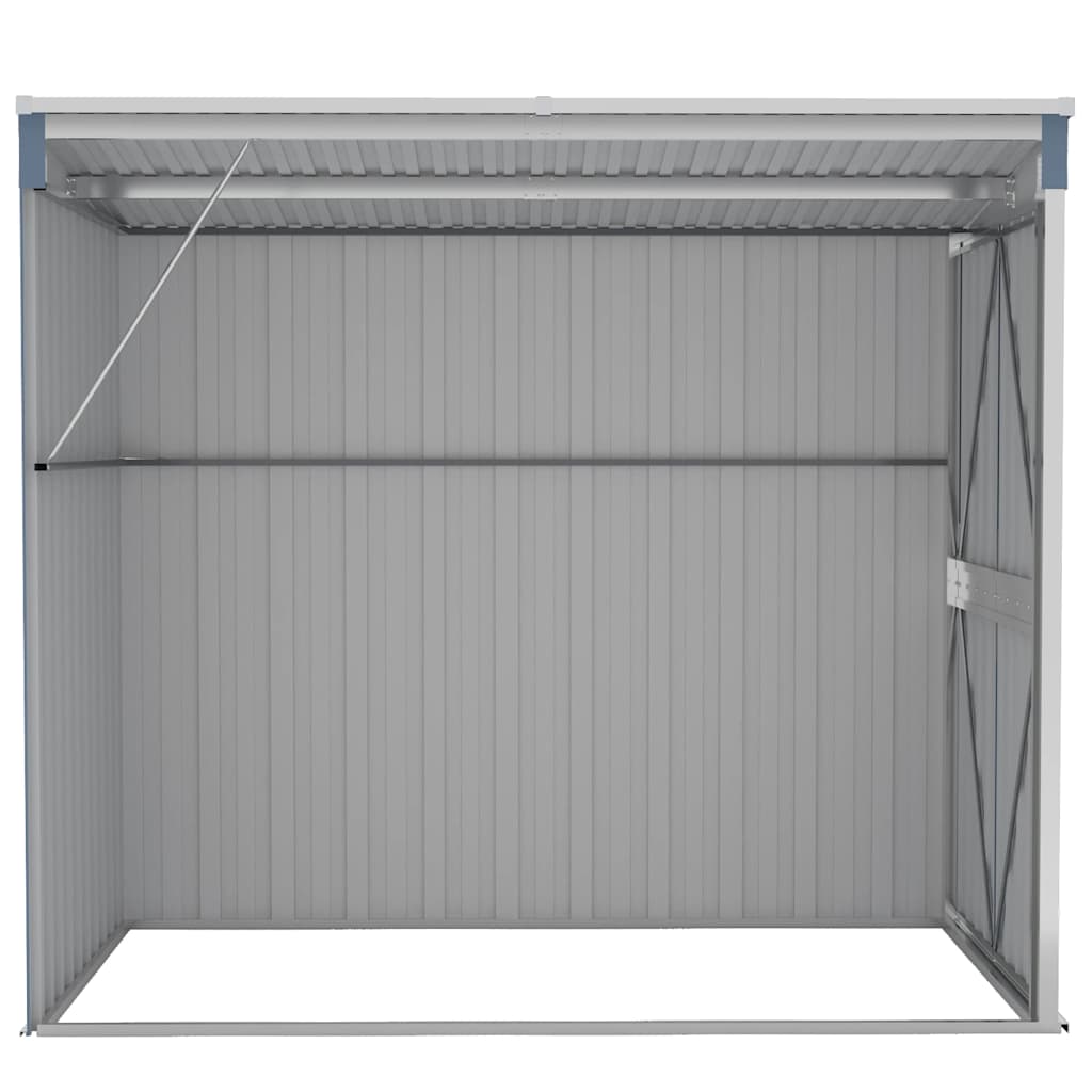 Capanno Giardino a Parete Grigio 118x194x178 cm Acciaio Zincato - homemem39