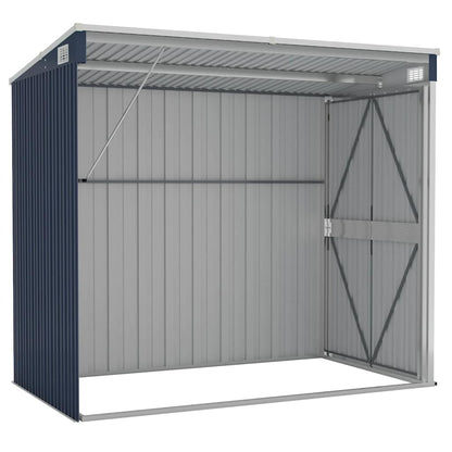 Capanno da Giardino a Parete Antracite 118x194x178 cm Acciaio - homemem39