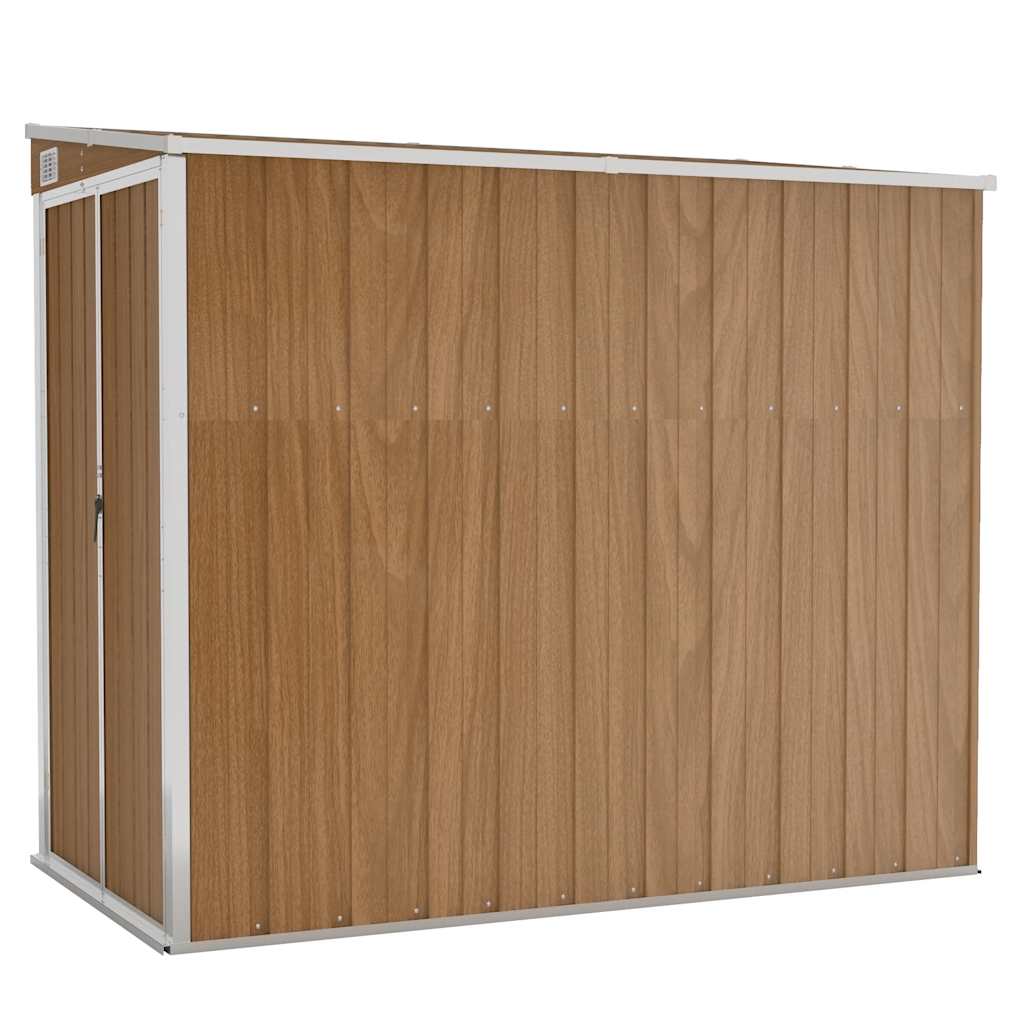Capanno Giardino a Parete Marrone 118x194x178cm Acciaio Zincato - homemem39