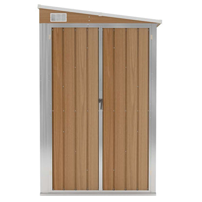Capanno Giardino a Parete Marrone 118x194x178cm Acciaio Zincato - homemem39